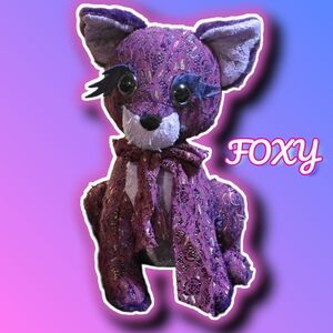 🆕️NWOT Foxy the Sassy Exotic Embroidered Purple Fox